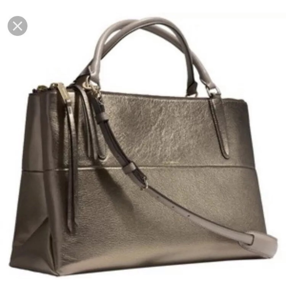 Coach Borough Bag Metallic Bronze Gold Satchel
